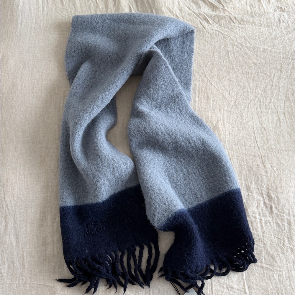 Isabel Marant Alpaca Scarf - Grey and Midnight - Picture 2 of 4